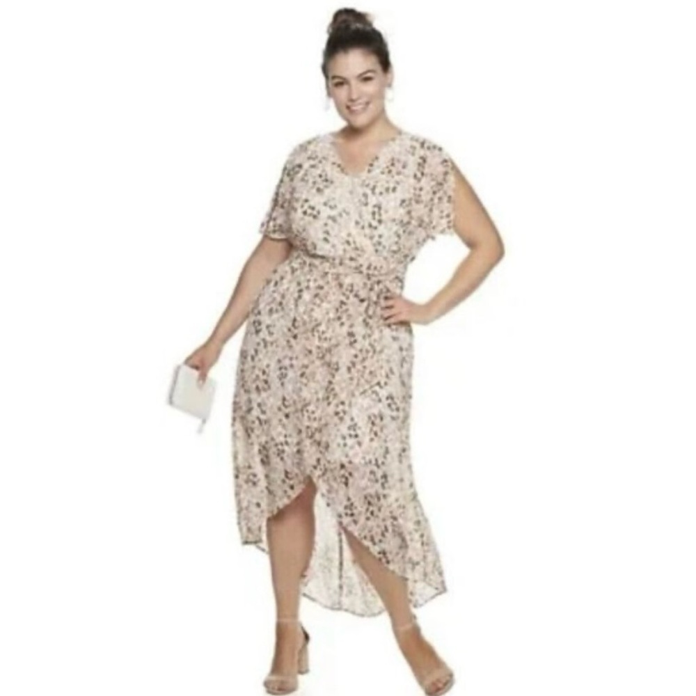 EVRI chiffon animal print midi dress